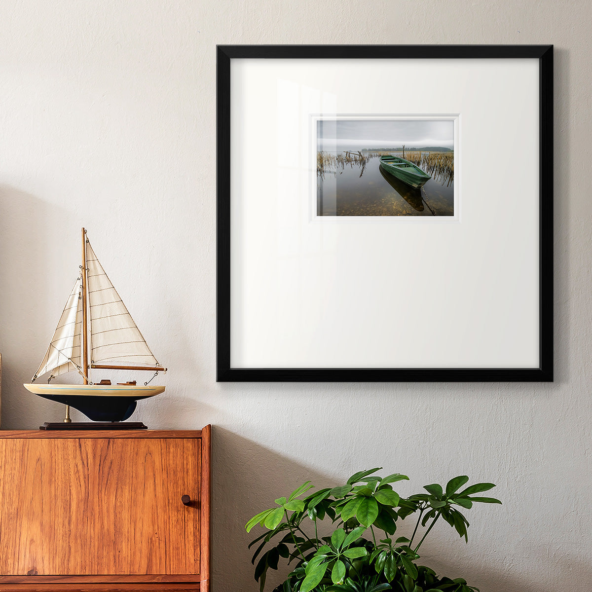 Green One Premium Framed Print Double Matboard