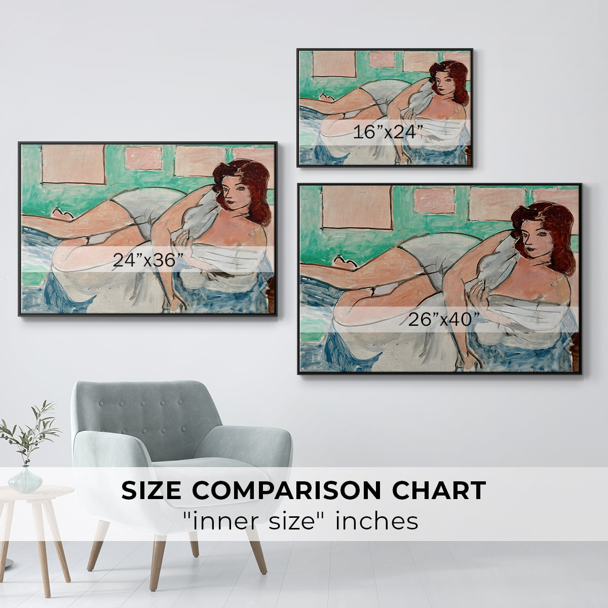 Nude in a Bathrobe (Nu au peignoir), 1941 - Floater Framed Canvas Print