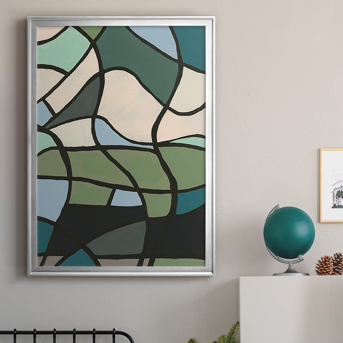 Multicolor Stained Glass II - Modern Framed Canvas Print