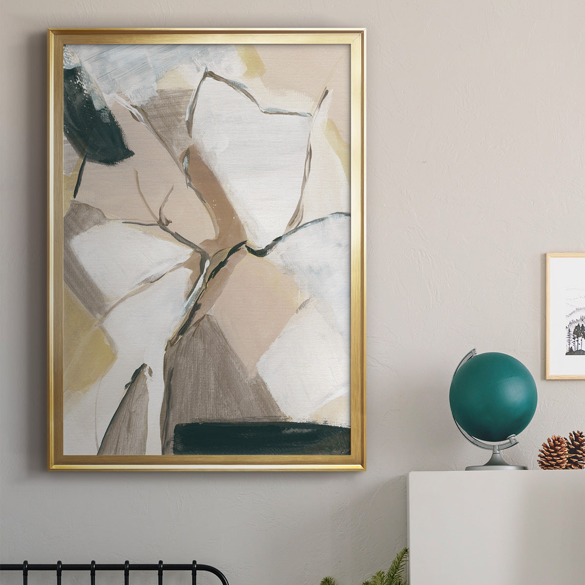 Marble Lines I - Modern Framed Canvas Print