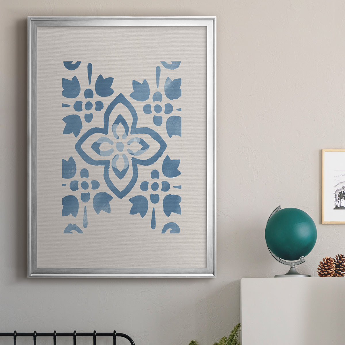 Monochrome Terra Mesa Tile I - Modern Framed Canvas Print
