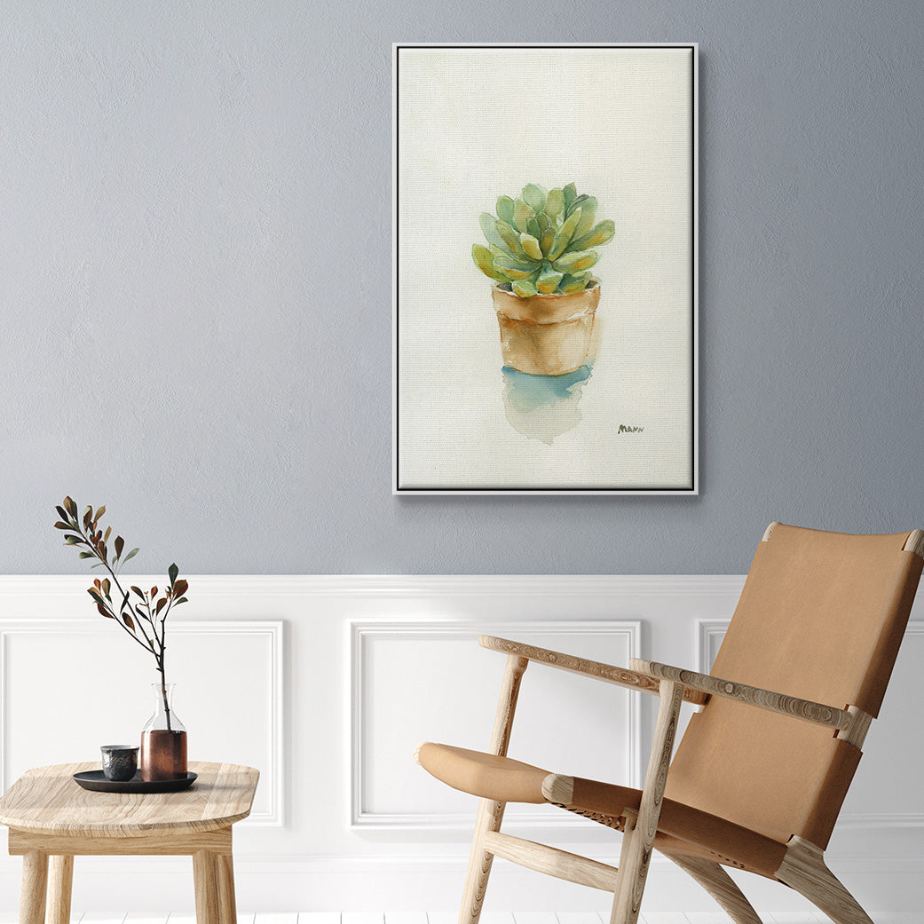 Succulent II - Framed Premium Gallery Wrapped Canvas L Frame - Ready to Hang