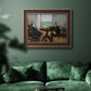 Impressionist interior scene by Édouard Manet in an ornate bronzed mahogany wood frame displayed in a dark-toned interior setting.