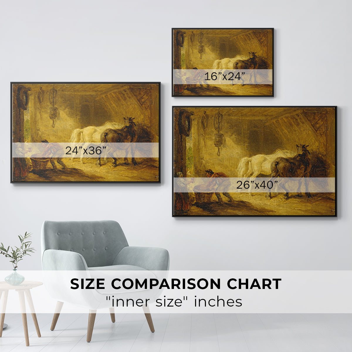 Heath Ewe and Lambs, 1810 - Floater Framed Canvas Print