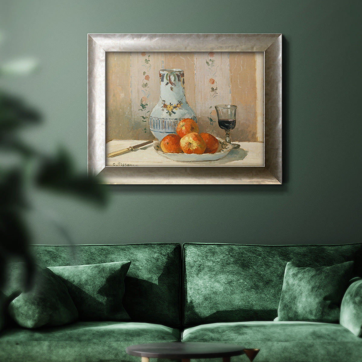 Still Life with Apples and Pitcher Premium Framed Canvas- Ready to Hang