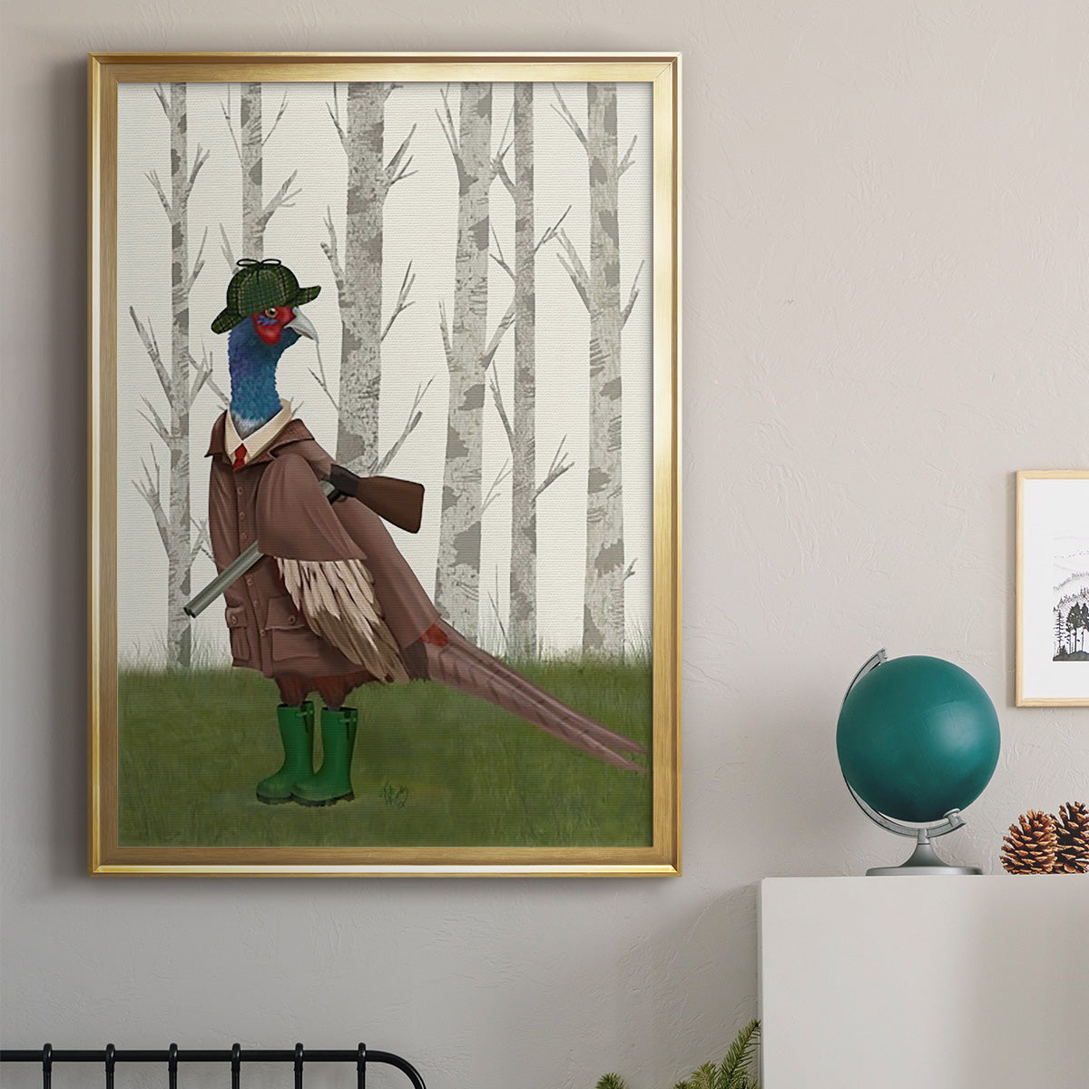 Pheasant Shooting Party 5 - Modern Framed Canvas Print