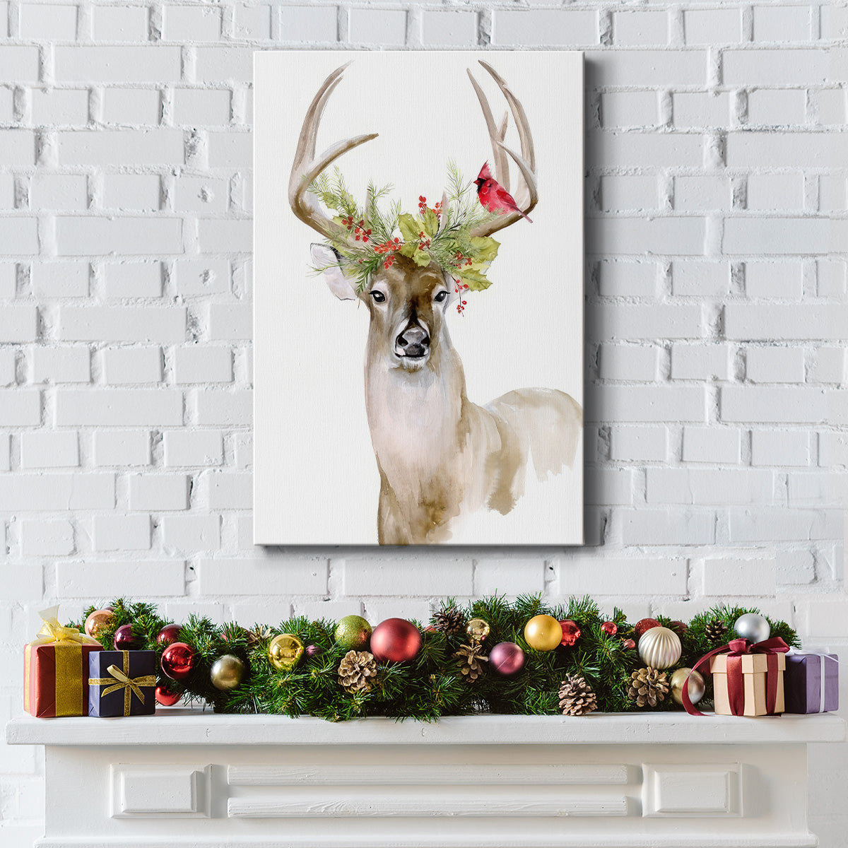 Holiday Deer I - Gallery Wrapped Canvas