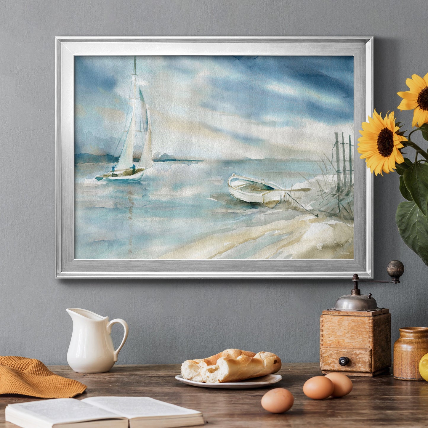 Subtle Sail - Modern Framed Canvas Print