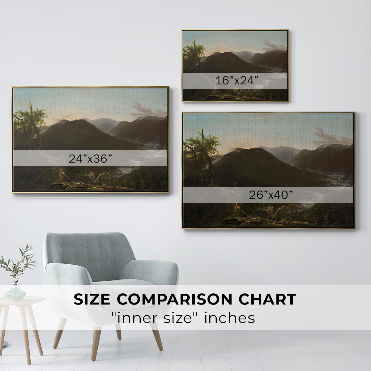 Sunrise in the Catskill Mountains, 1826 - Floater Framed Canvas Print