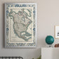 Bordered Map of North America - Modern Framed Canvas Print