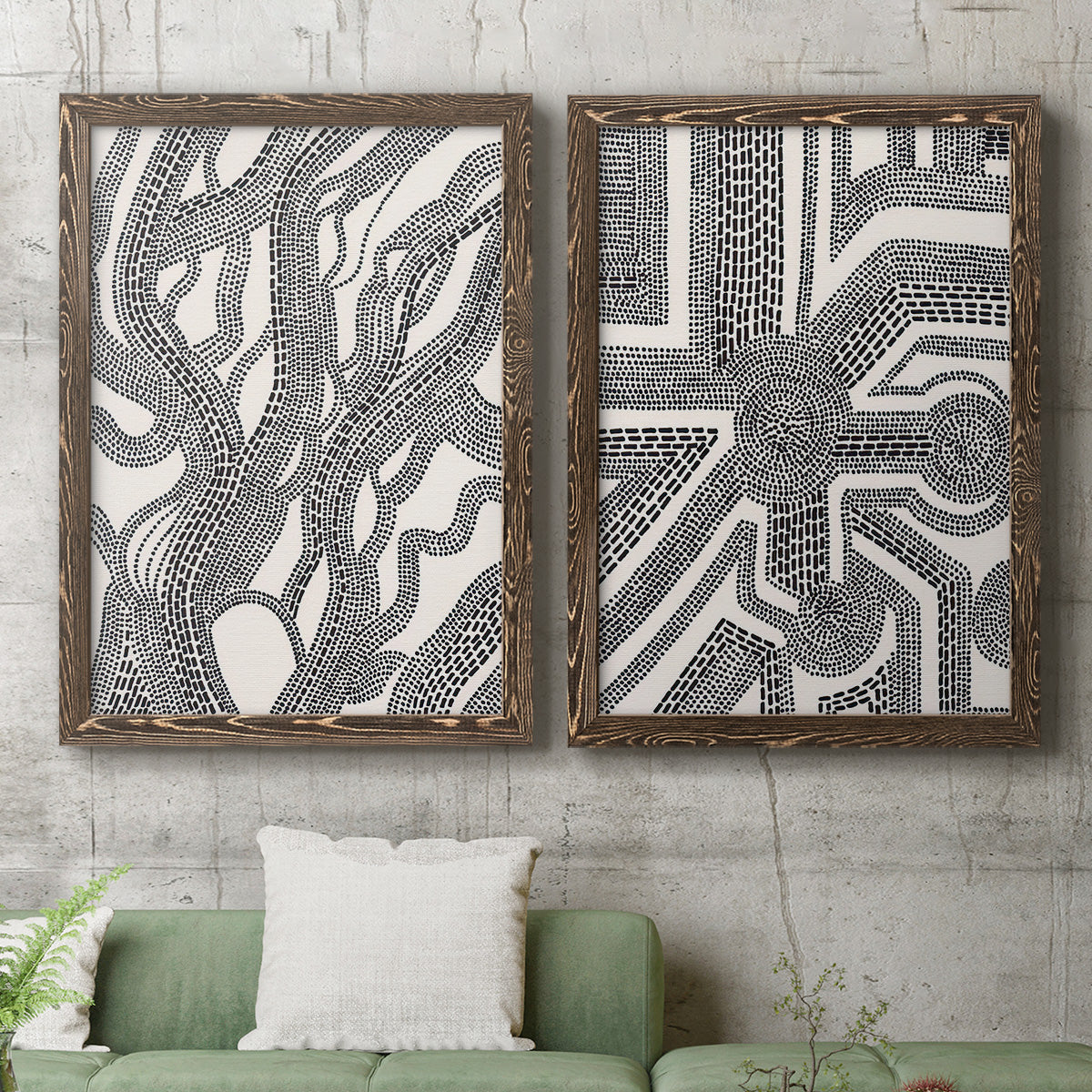 Dots and Dashes I - Premium Framed Canvas - Ready to Hang