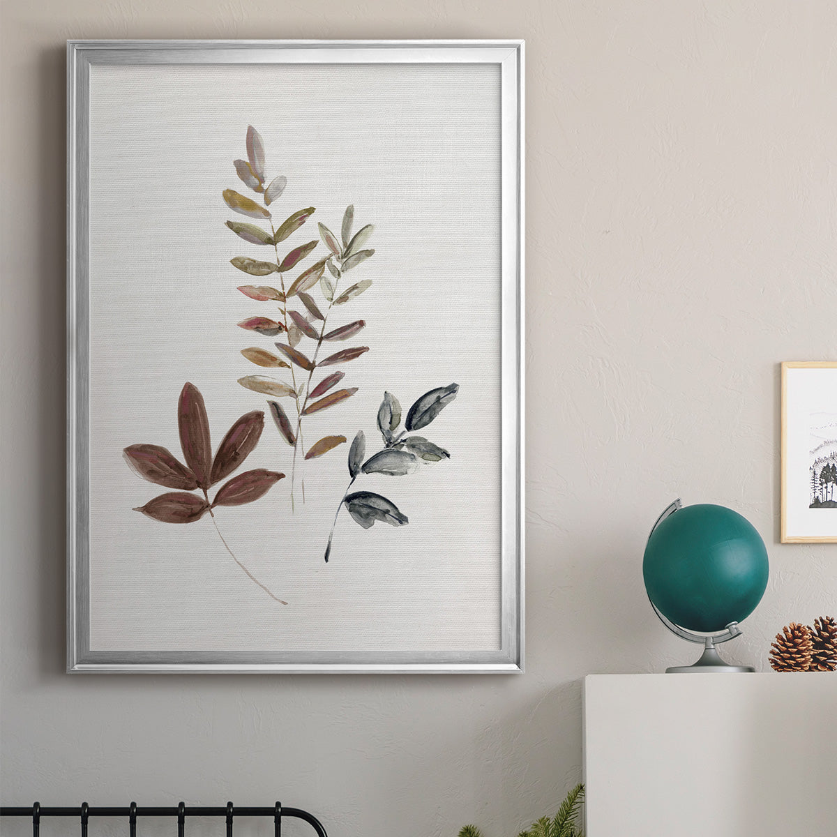 Autumn Leaves II - Modern Framed Canvas Print