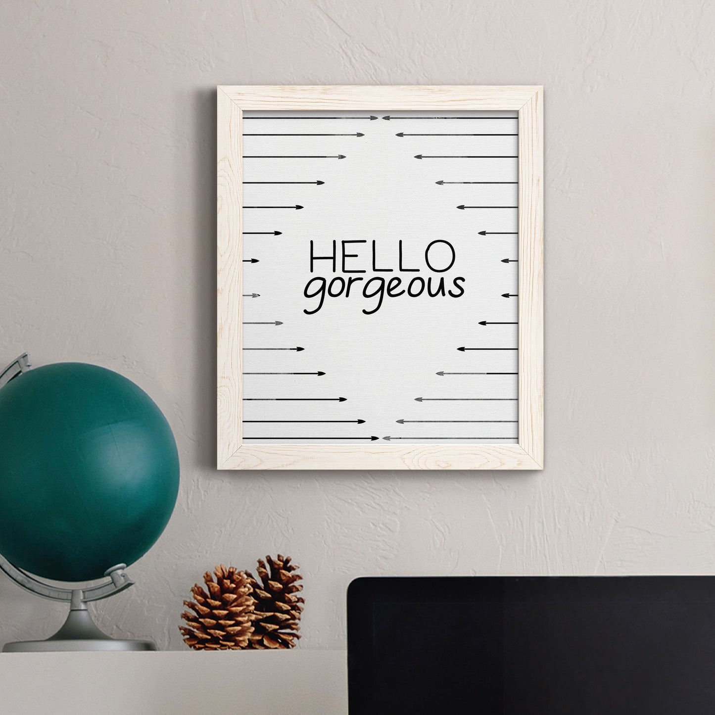 Hello Gorgeous - Premium Canvas Framed in Barnwood - Ready to Hang