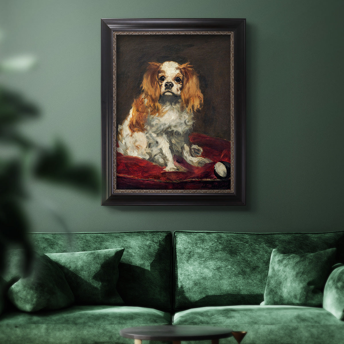A King Charles Spaniel - Ornate Framed Canvas Print