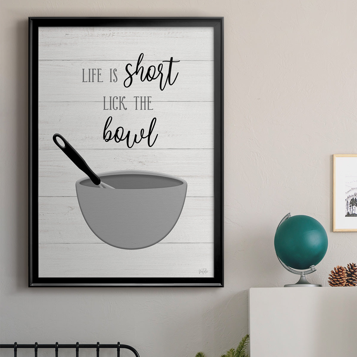 Lick the Bowl - Modern Framed Canvas Print