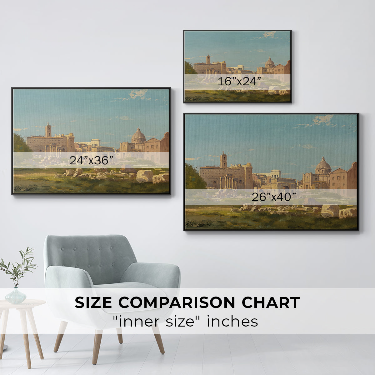 The Roman Forum, c. 1860 - Floater Framed Canvas Print
