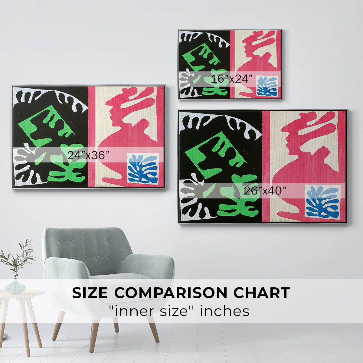 Composition, Black and Red, from Jazz, 1947 - Floater Framed Canvas Print