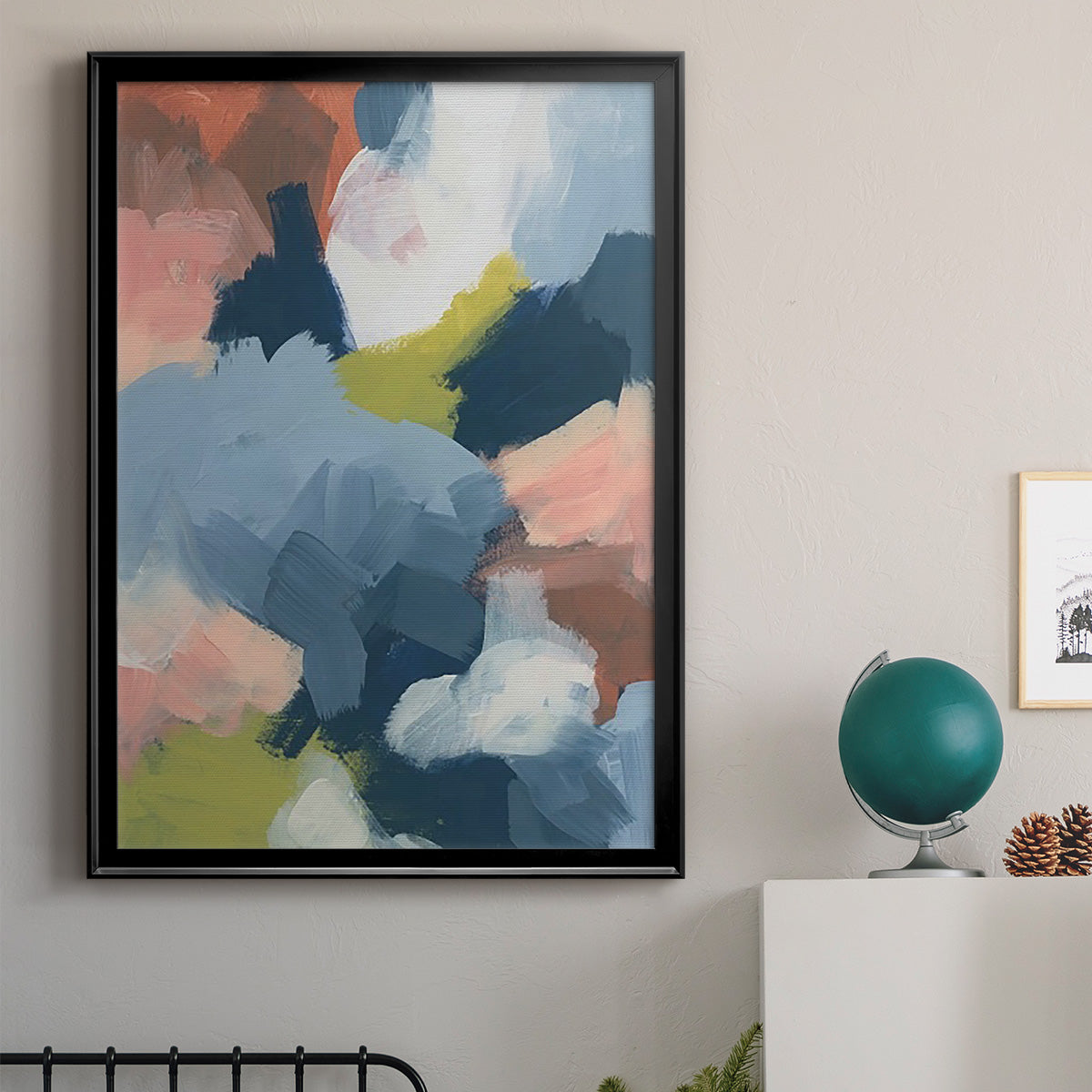 Soft Indigo Atmosphere I - Modern Framed Canvas Print