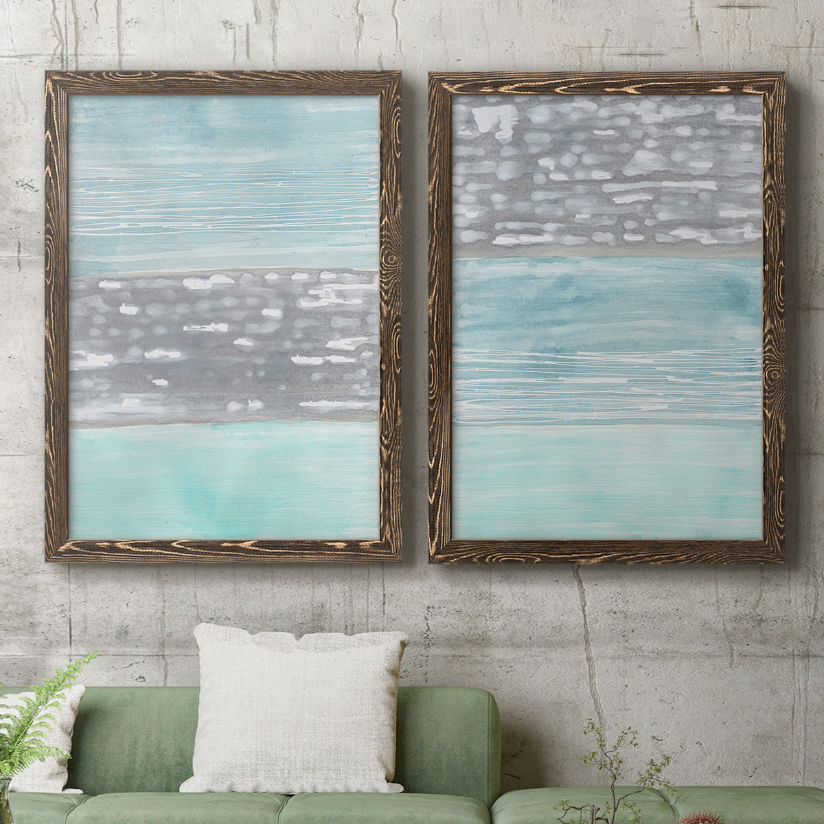 Hydrusphere I - Premium Framed Canvas 2 Piece Set - Ready to Hang