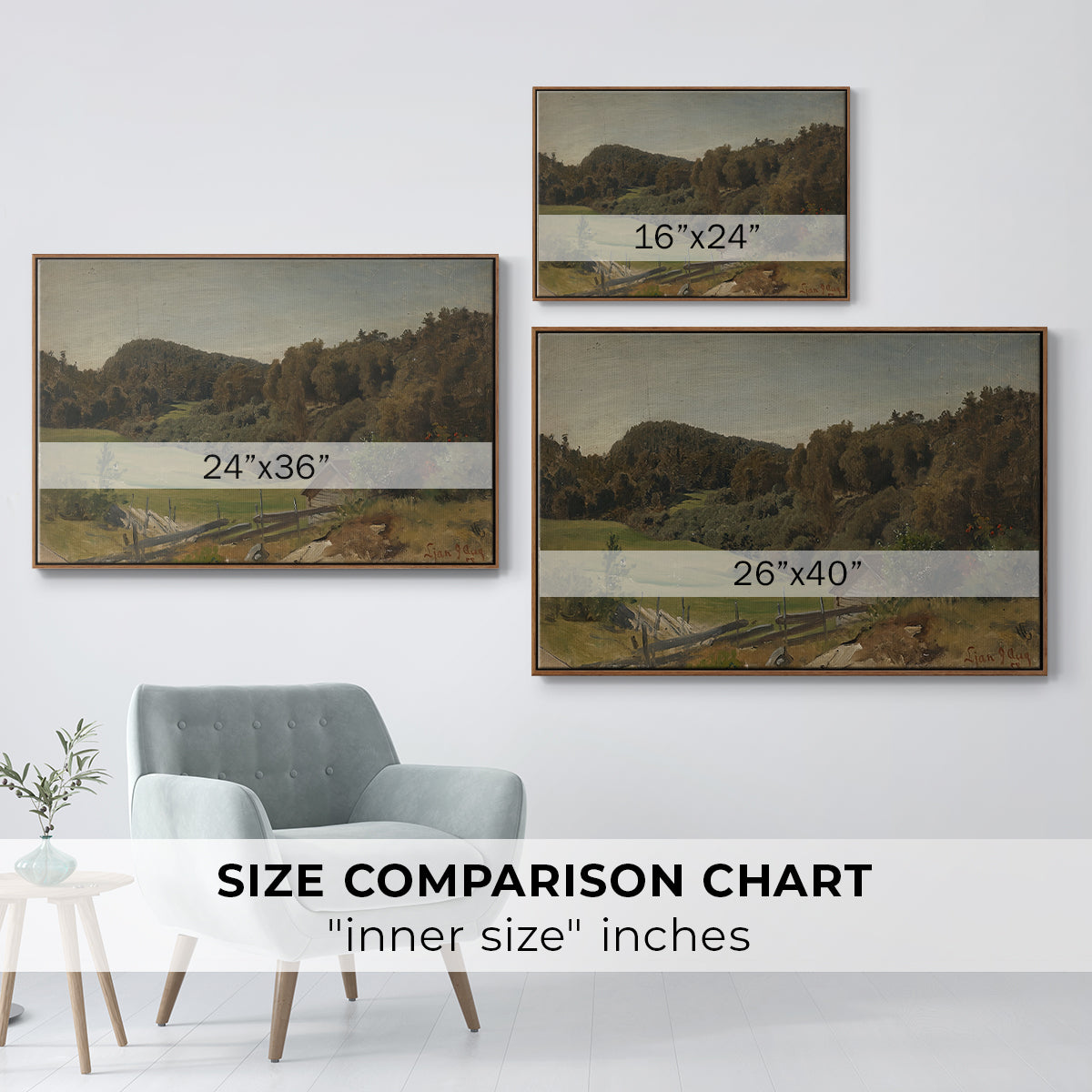 Landscape at Ljan, 1858 - Floater Framed Canvas Print
