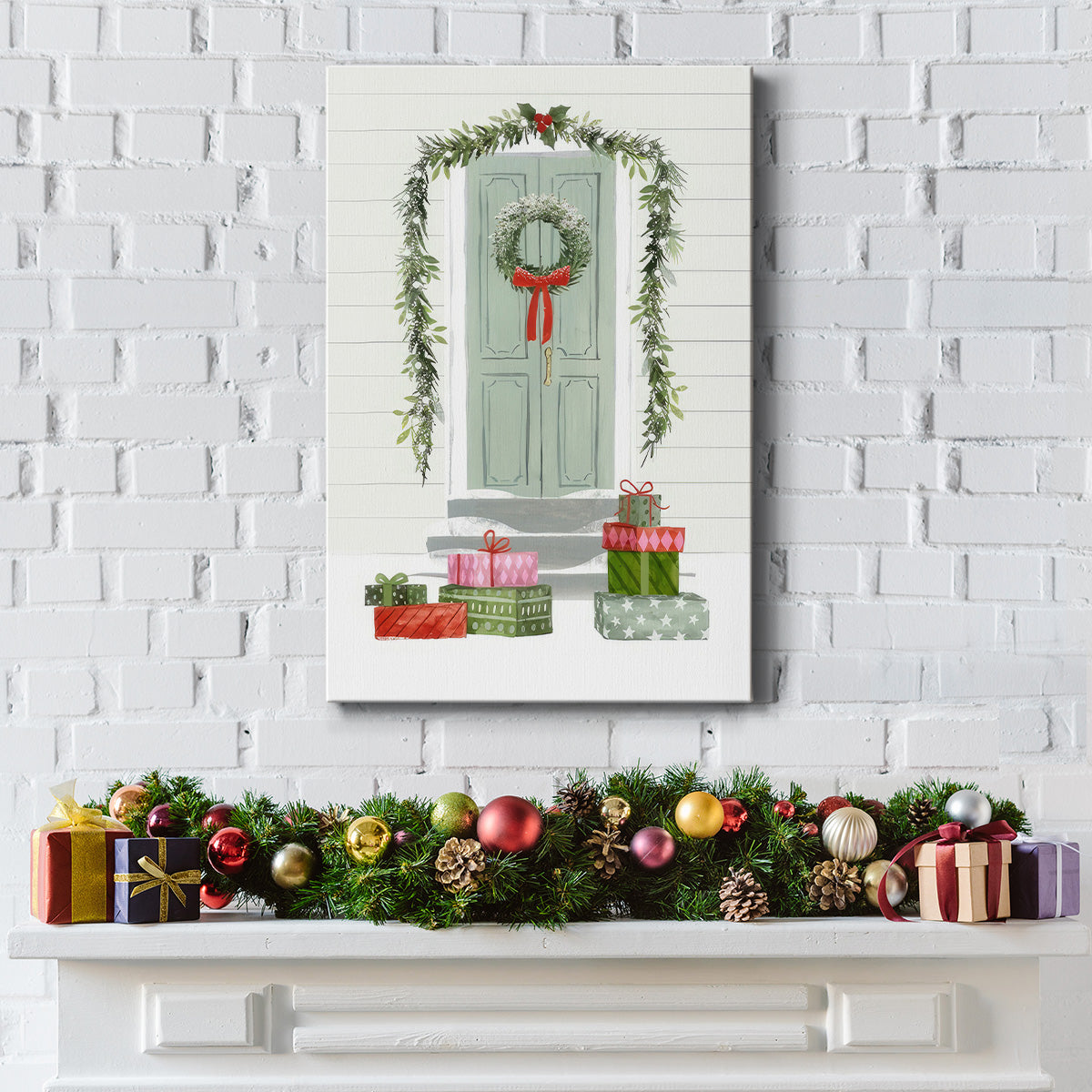 Festive Front Door Collection B - Gallery Wrapped Canvas