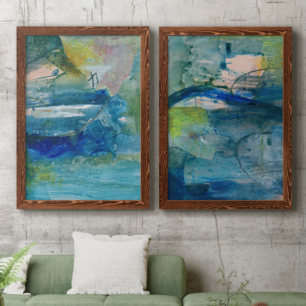 Spring Winds VII - Premium Framed Canvas 2 Piece Set - Ready to Hang