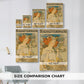 Size comparison chart for canvas art prints, showing multiple size options.