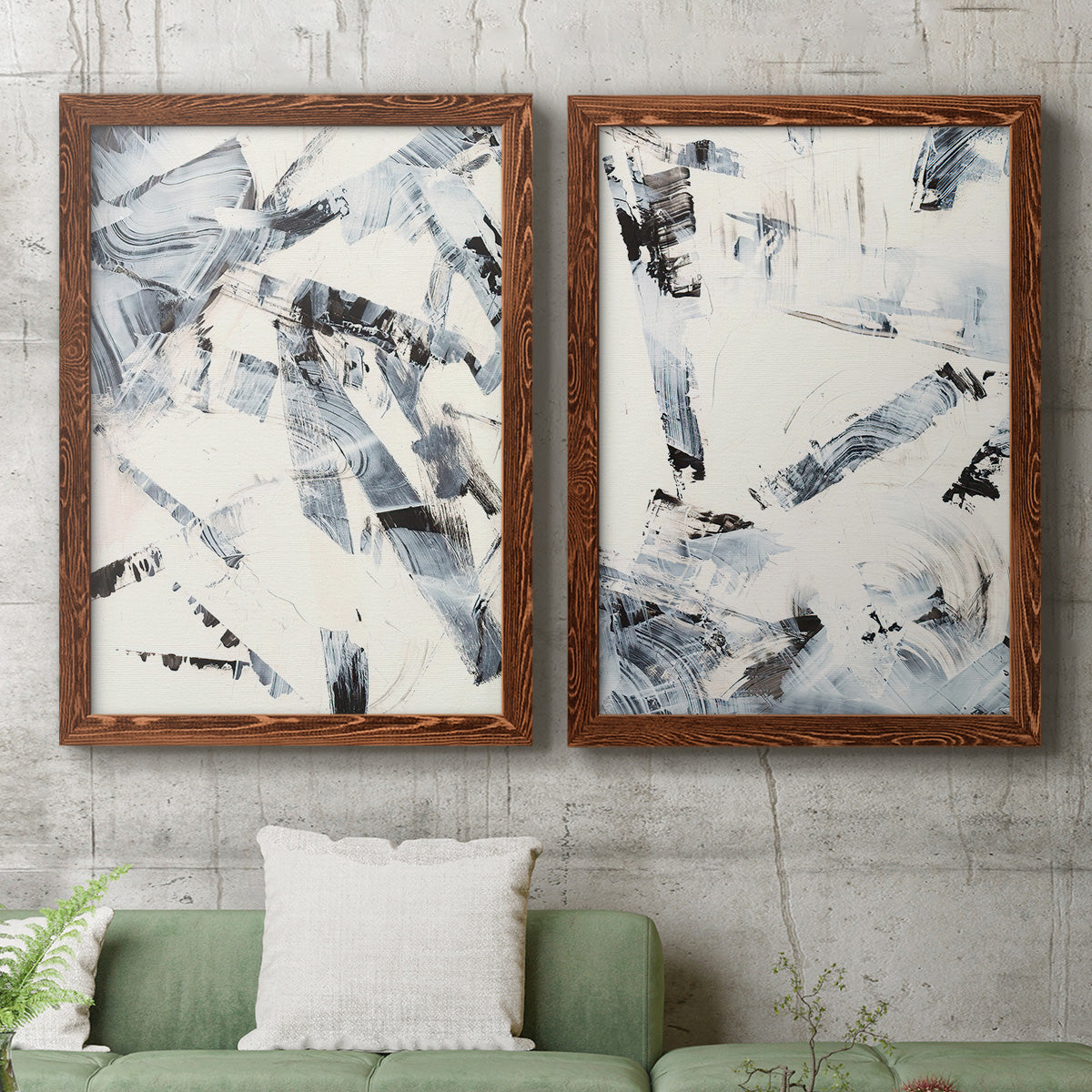 Fractured Ice I - Premium Framed Canvas 2 Piece Set - Ready to Hang