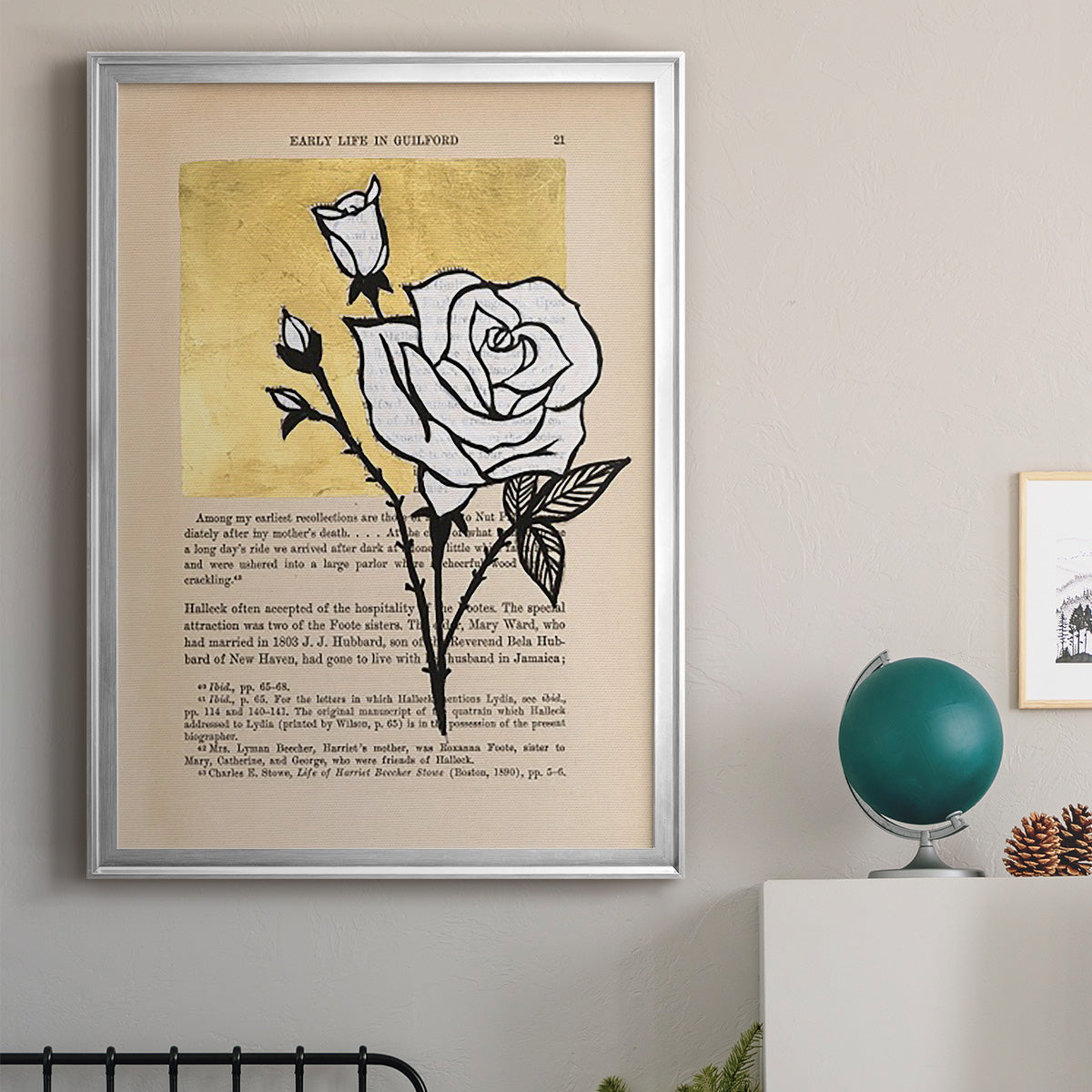 Floral Diary III - Modern Framed Canvas Print