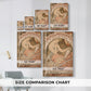 Size comparison chart for canvas art prints, showing multiple size options.