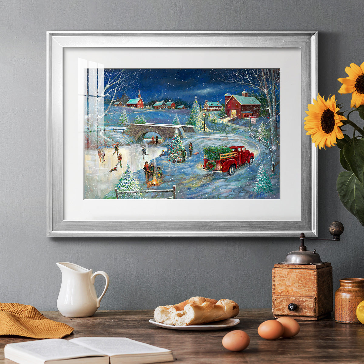 Warm Holiday Memories - Modern Framed Art Print