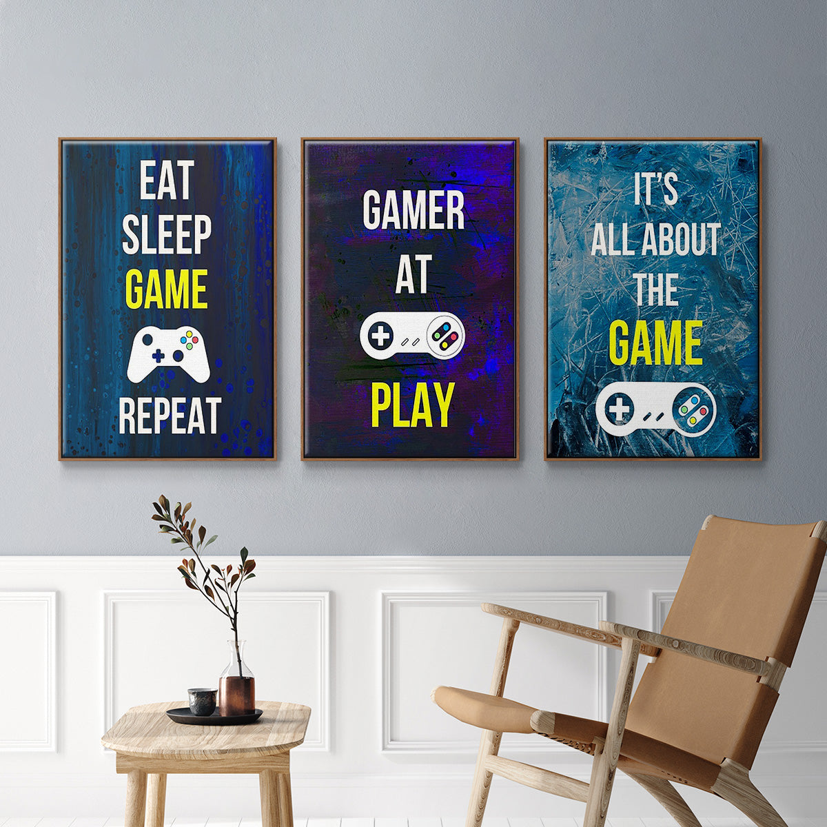 Gamer at Play IV - Floater Framed Canvas Set