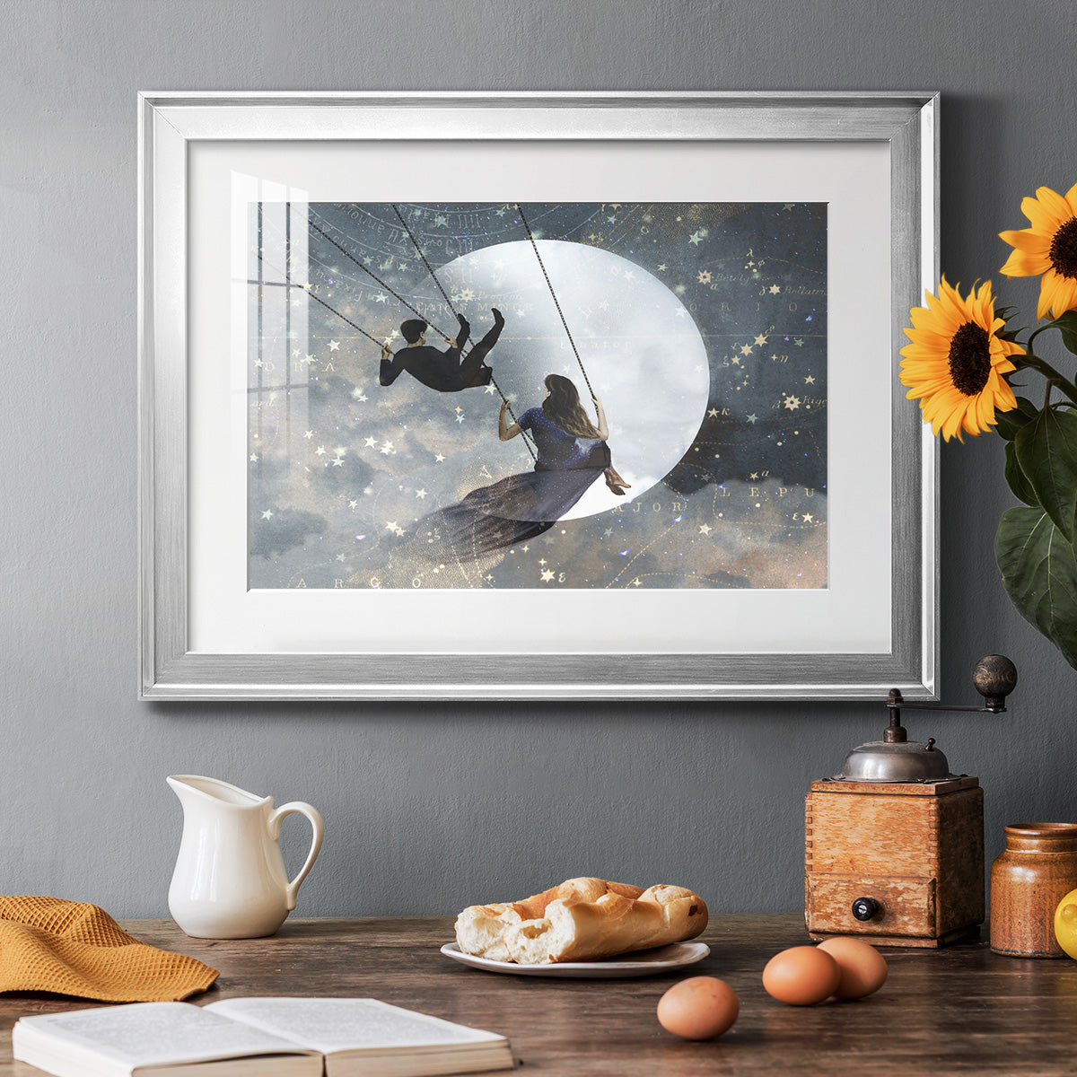 Celestial Love II - Modern Framed Art Print
