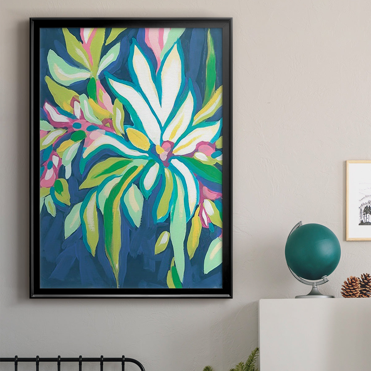 Blue Tropics IV - Modern Framed Canvas Print