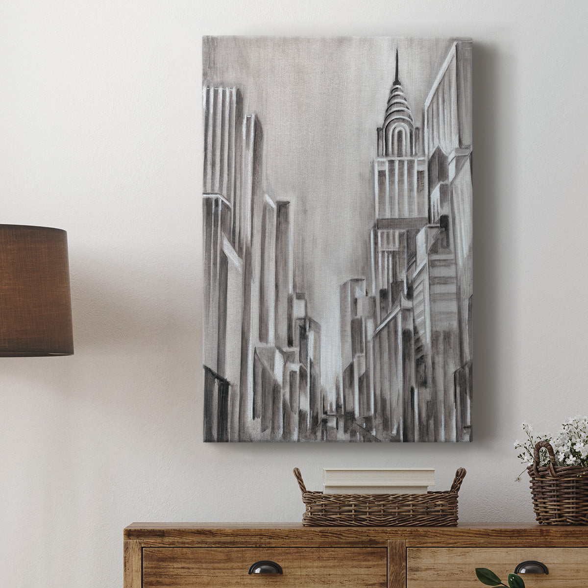 Art Deco Cityscape I Premium Gallery Wrapped Canvas - Ready to Hang