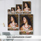 Size comparison chart for canvas art prints, showing multiple size options.