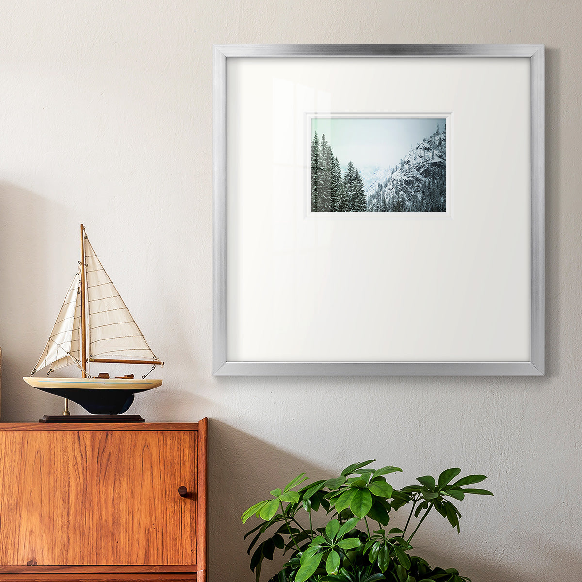 Snowfall in Cascadia II V1 Premium Framed Print Double Matboard