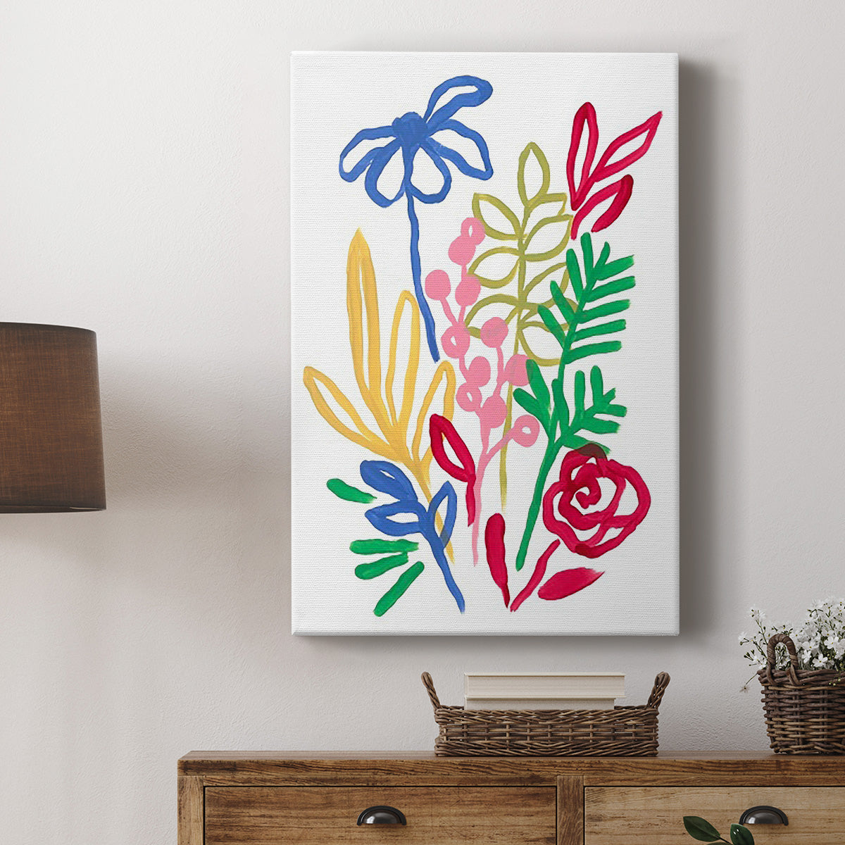 Bold Brushstroke Blooms I Premium Gallery Wrapped Canvas - Ready to Hang