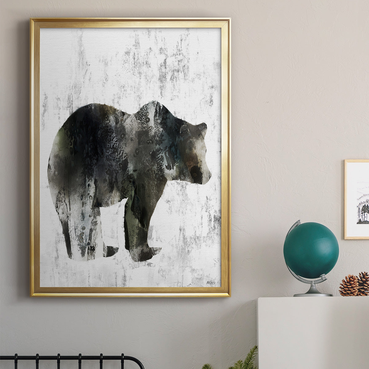 Bear Totem - Modern Framed Canvas Print