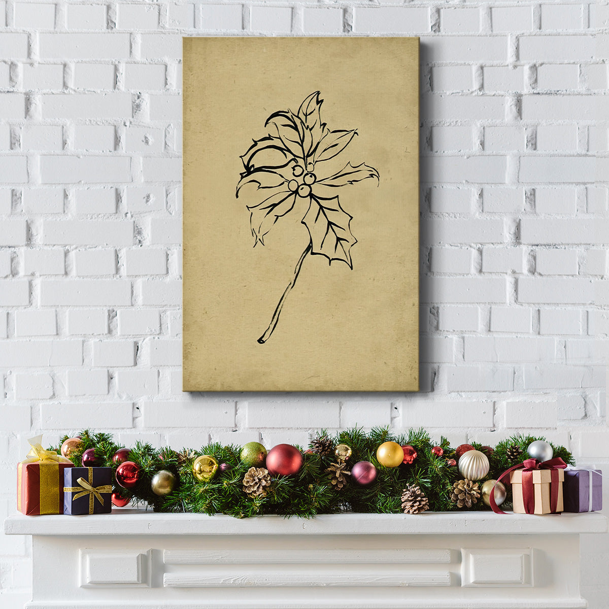 Holly Branch II - Gallery Wrapped Canvas