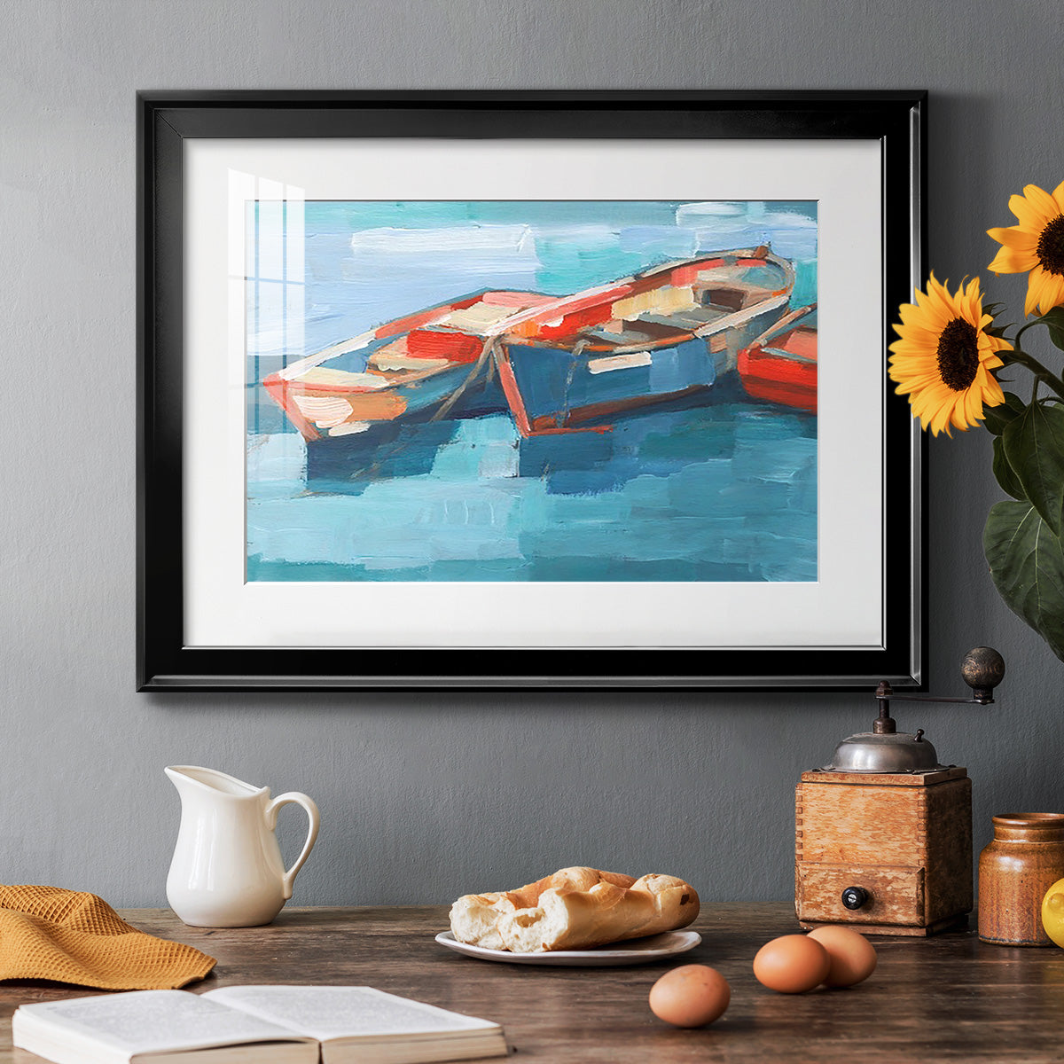 Primary Boats I Premium Framed Print - Ready to Hang