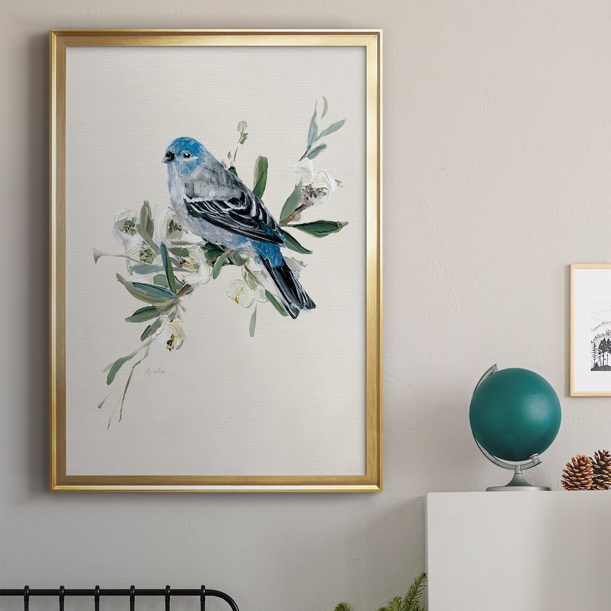 Bluebird Happy II - Modern Framed Canvas Print