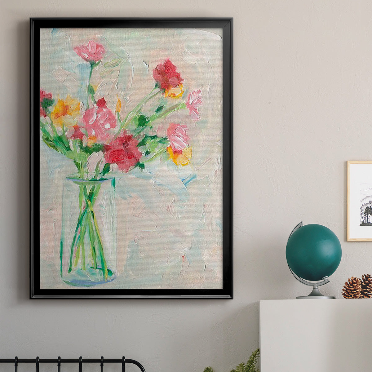 Painterly Soft Bouquet I - Modern Framed Canvas Print