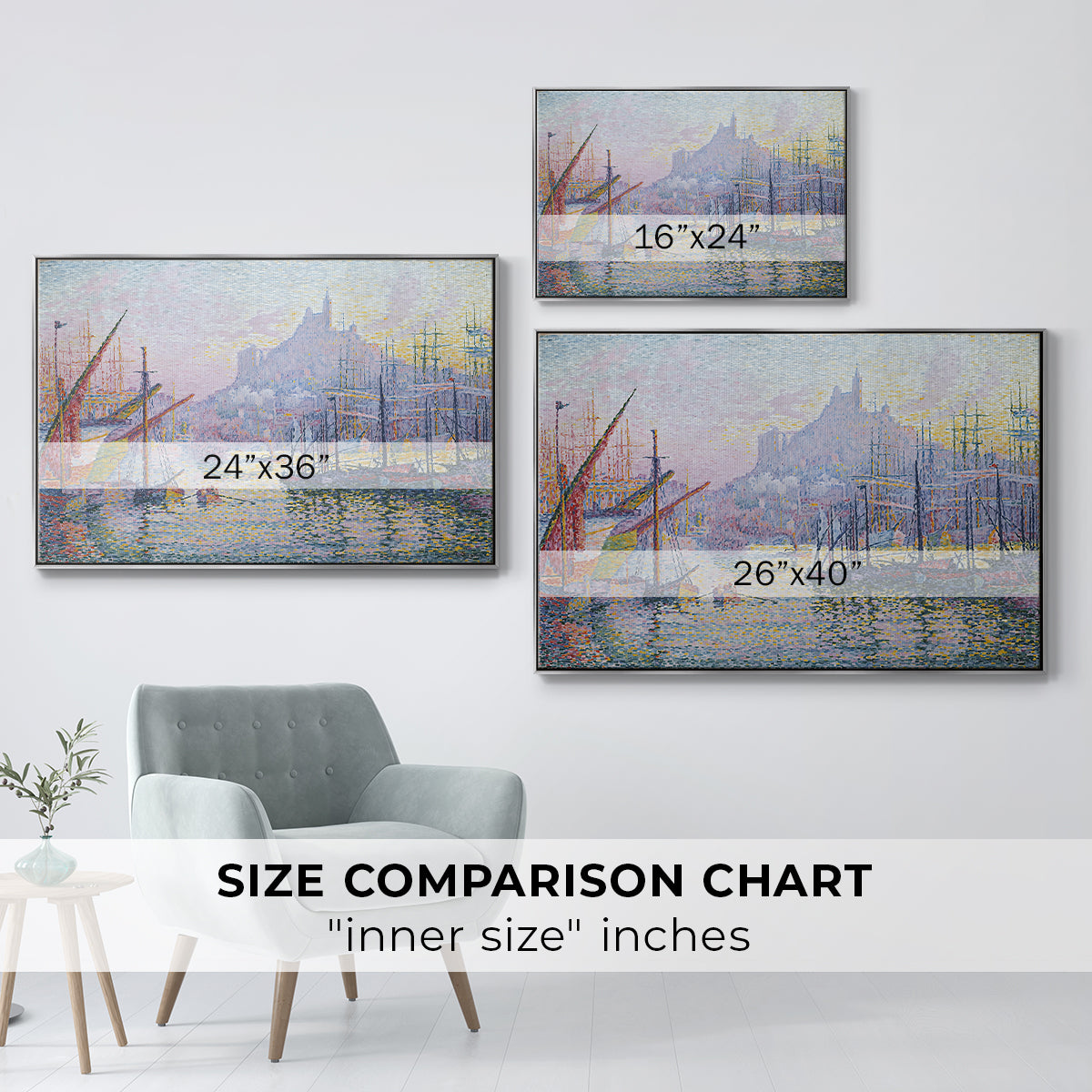 The Port of Marseille, 1905 - Floater Framed Canvas Print