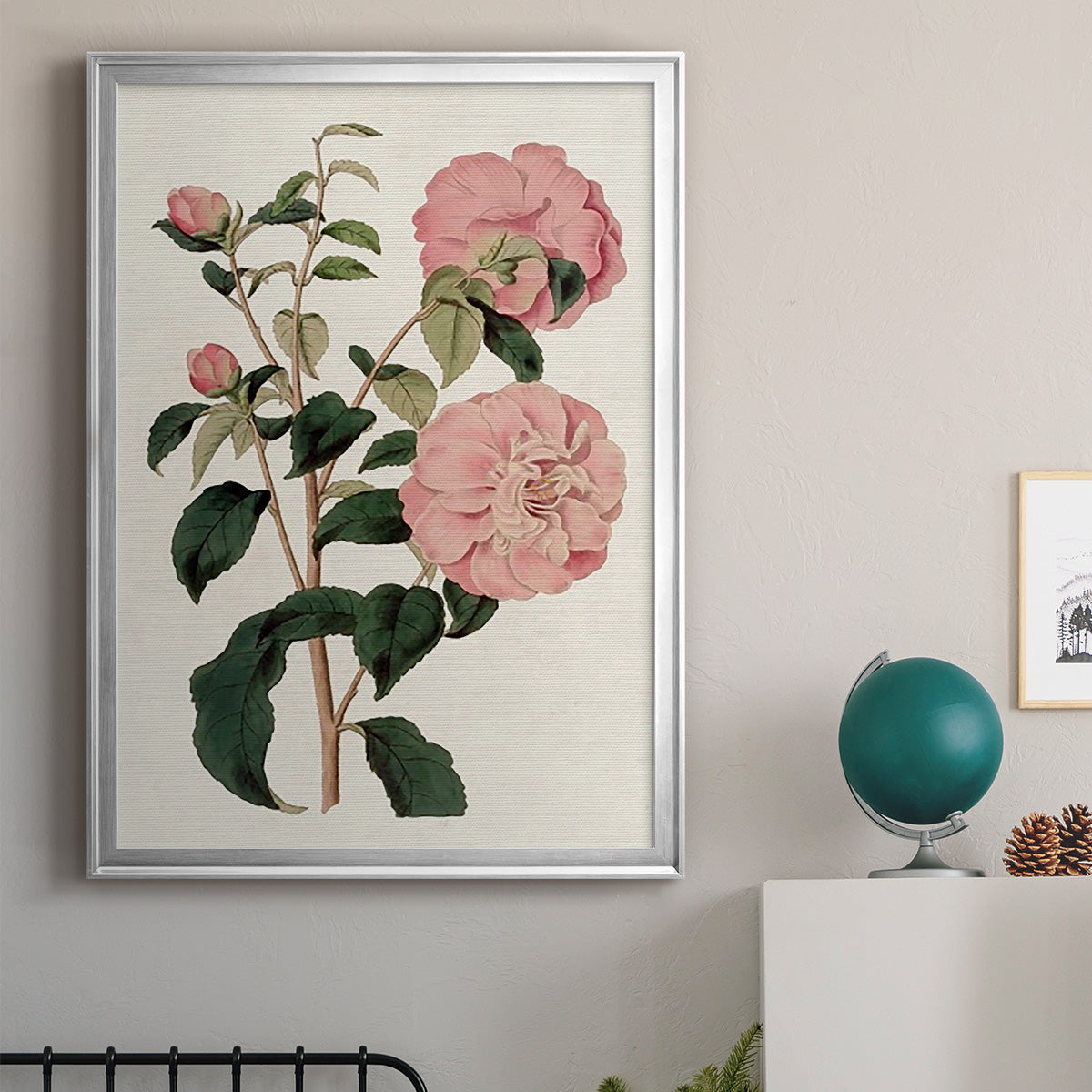 Pink Floral Mix IV - Modern Framed Canvas Print