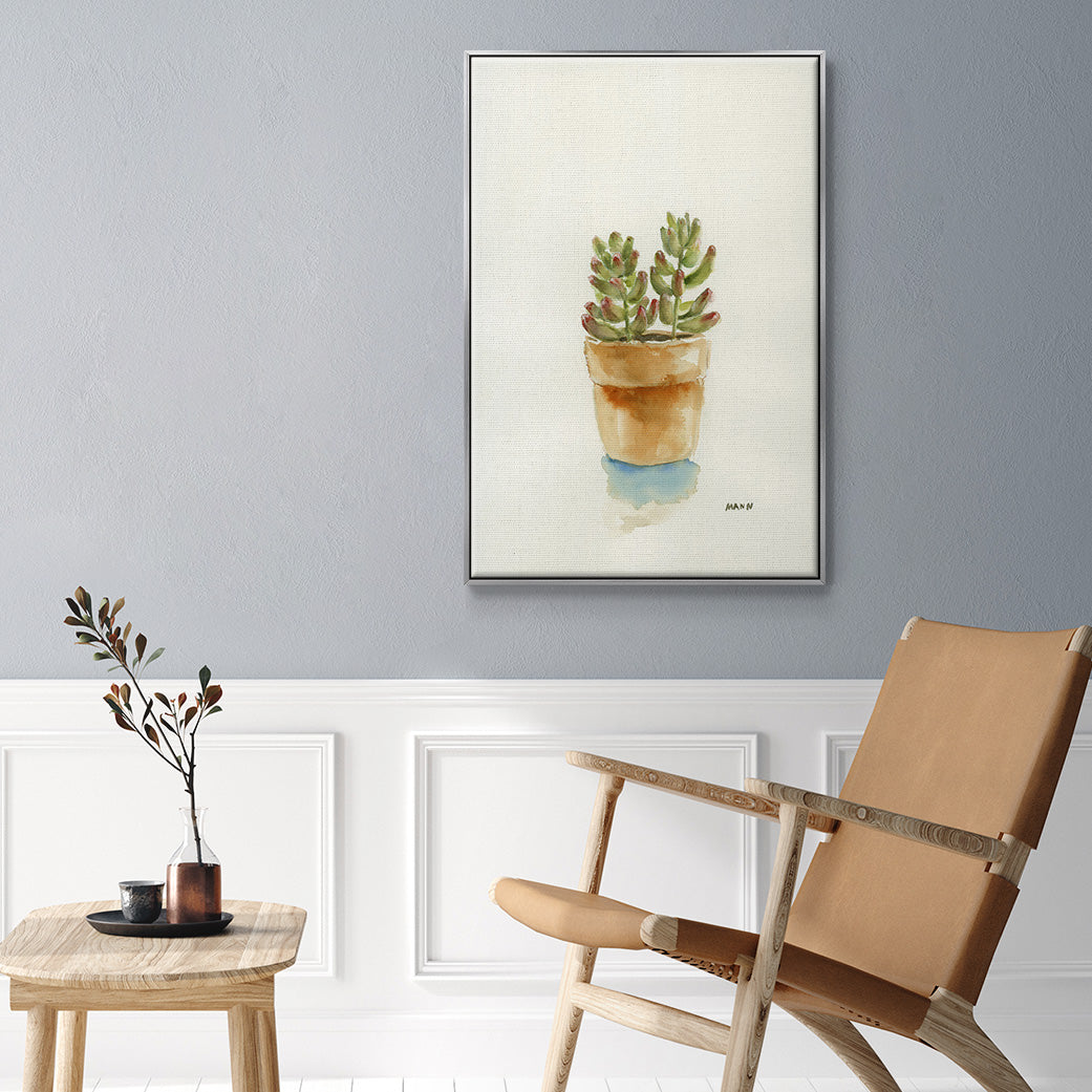 Succulent III - Framed Premium Gallery Wrapped Canvas L Frame - Ready to Hang