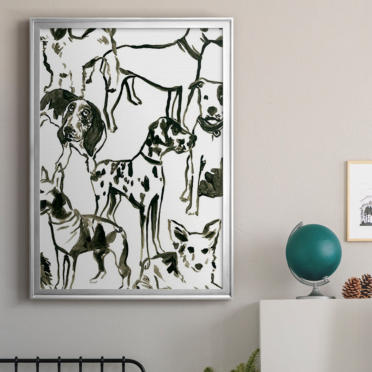 Canine Collage II - Modern Framed Canvas Print
