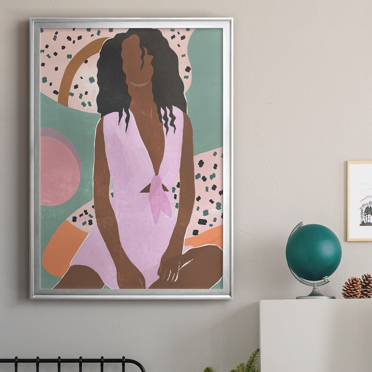 Curly Lady III - Modern Framed Canvas Print