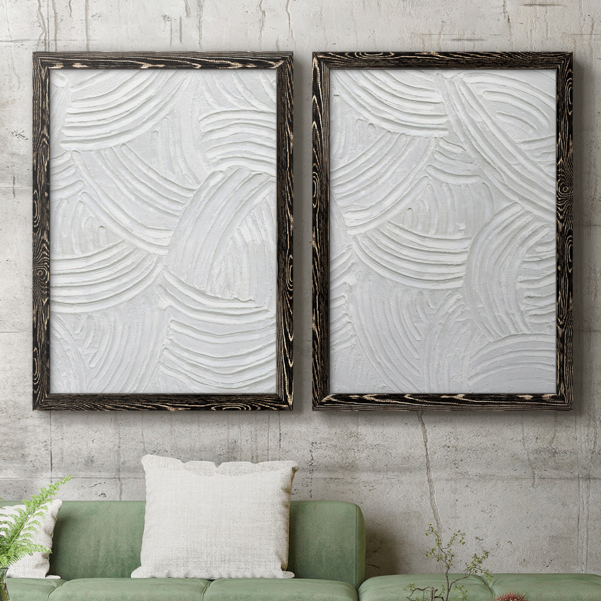 Sandstone Grooves I - Premium Framed Canvas 2 Piece Set - Ready to Hang