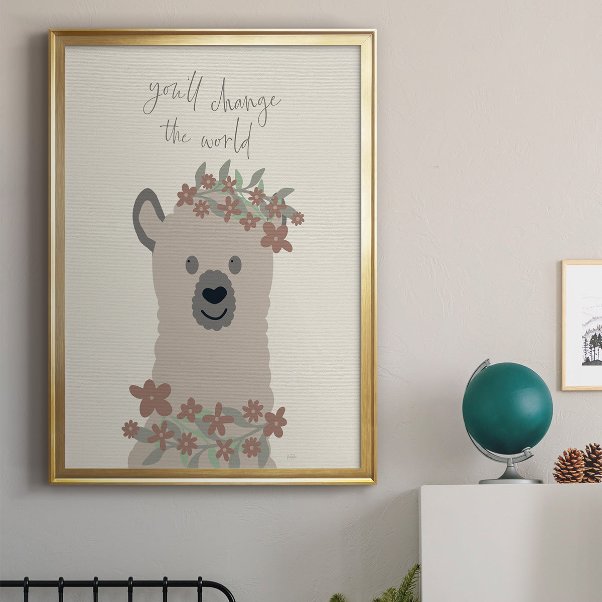 Change The World - Modern Framed Canvas Print